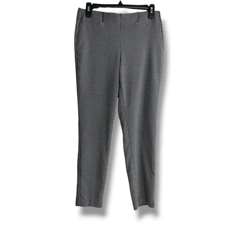 Rafaella Comfort Black White Micro Check Ankle Pants Womens Size 6 Pull On Slim